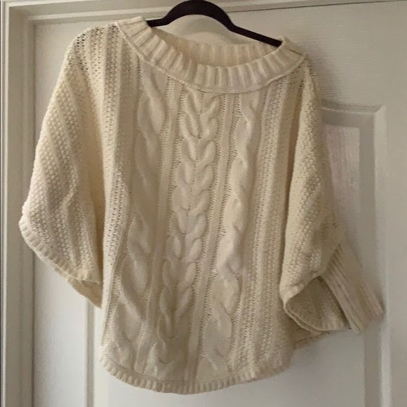 LOFT Sweaters - Cream Knit Poncho